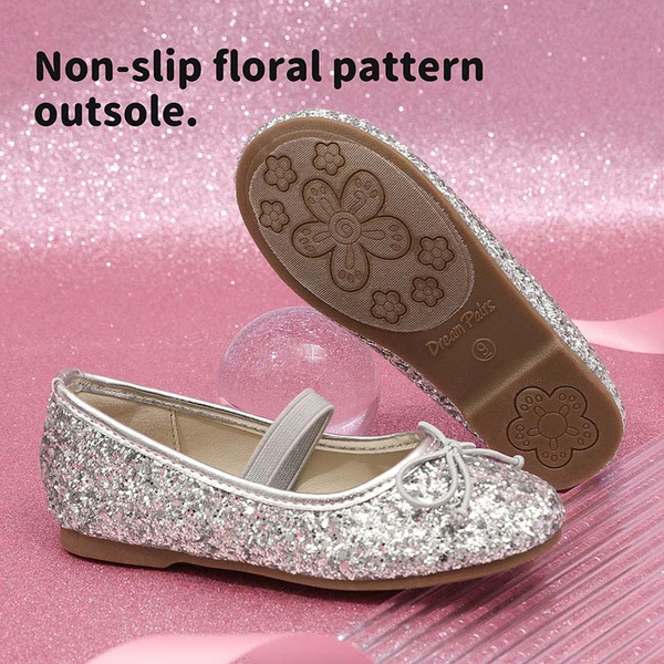 Girl's Ballerina Flat Shoes - SILVER - 3